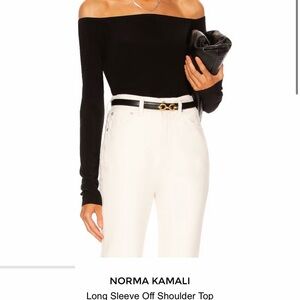 Norma Kamali Black Off Shoulder Top Size XS